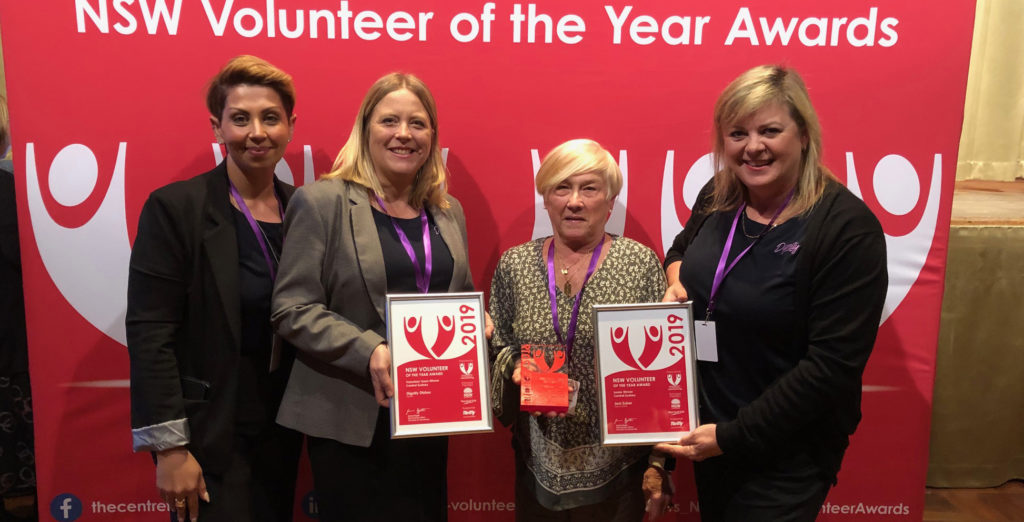 Central Sydney Senior and Overall Volunteer of the Year Jeni Zuber from Hunters Hill who volunteers with Dignity Dishes and the Volunteer Team of the Year Dignity Dishes.